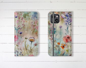 Wildflower Wallet Case with Credit Card Slots and Stand, iPhone Wallet Phone Case, Samsung Galaxy Wallet Case, Perfect for Gifting!