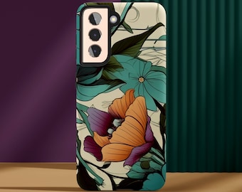 Artistic Flowers Tough Cases for iPhones and Samsung Galaxy Phones, Google Pixel Cases