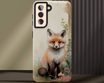 Vintage Fox Phone Case, Tough Phone Case, Samsung Phone Case, Popular Phone Case, Everyday Phone Case, Google Pixel Cases