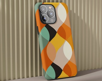 Retro Groovy Tough Phone Case | Impact-Resistant