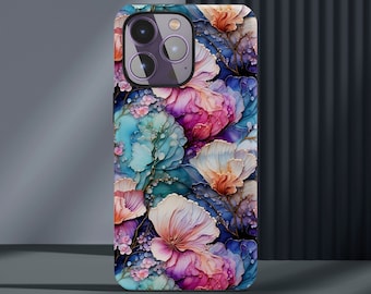 Colorful Flowers Phone Case, iPhone Tough Phone Case, Samsung Galaxy Tough Case, Popular Phone Cover, Google Pixel Cases