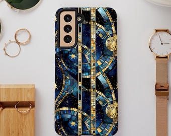 Celestial Stained Glass Tough Phone Case iPhone Samsung Galaxy Google Pixel Case Wireless Charging