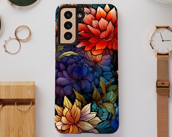 Bold Florals Phone Case, iPhone Tough Phone Case, Samsung Galaxy Tough Case, Popular Phone Cover, Google Pixel Cases