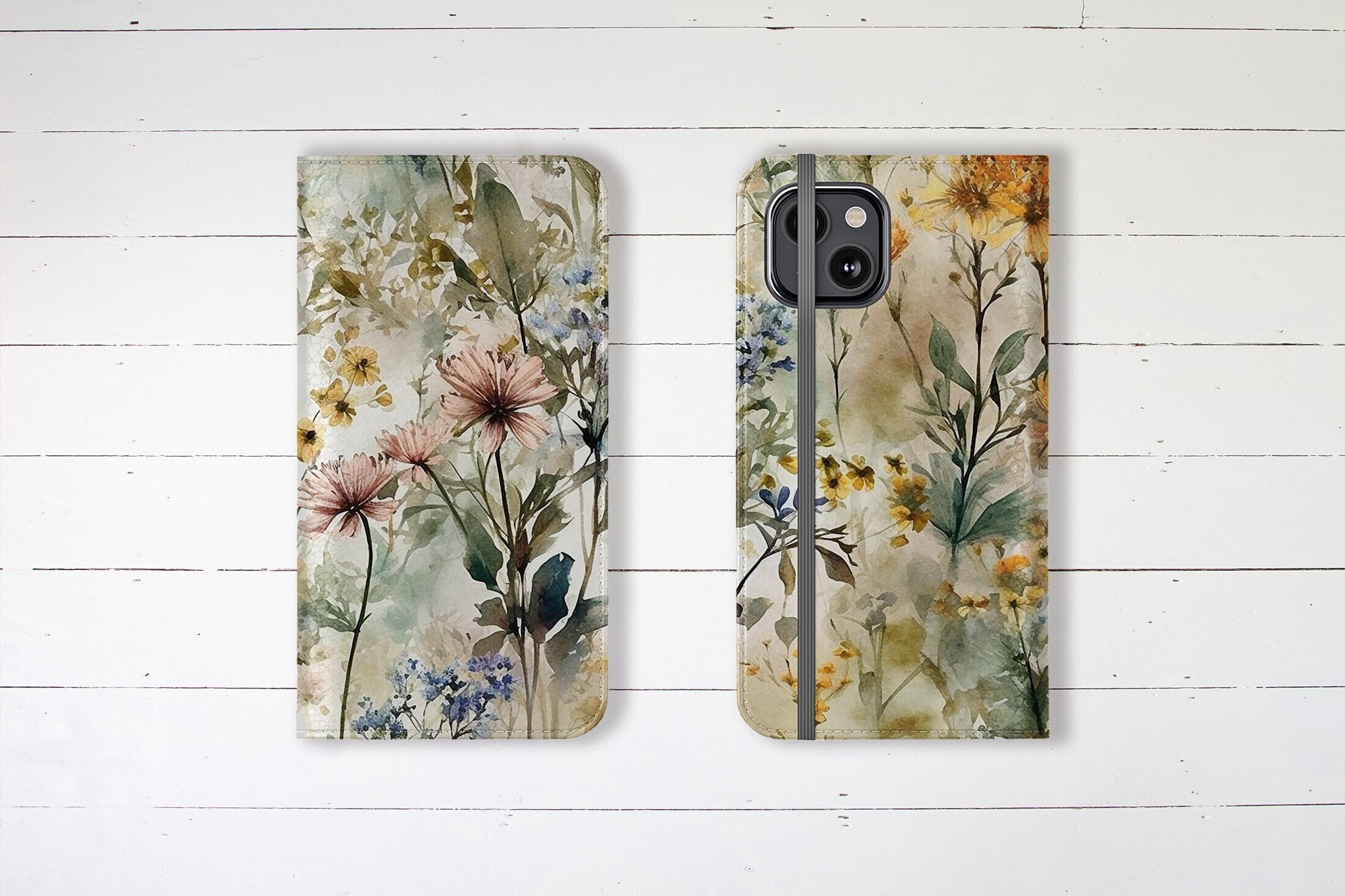 Wildflower Wallet Case with Credit Card Storage and Stand, iPhone Wallet Phone Case, Samsung Galaxy Wallet Case, Perfect for Gifting!