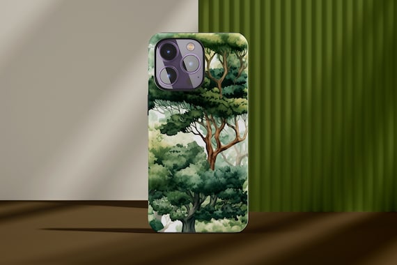 Tough Phone Case with Forest Design, Impact Resistant for iPhone Samsung Google Pixel