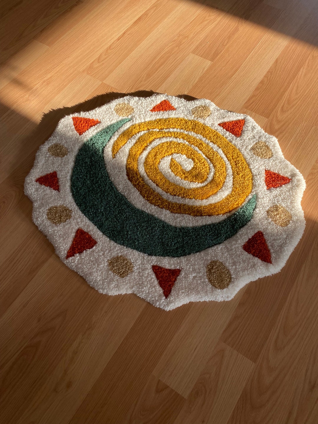 Sun&moon TUFTED RUG L Handmade Tufted Rug, Unique Decor, Housewarming ...