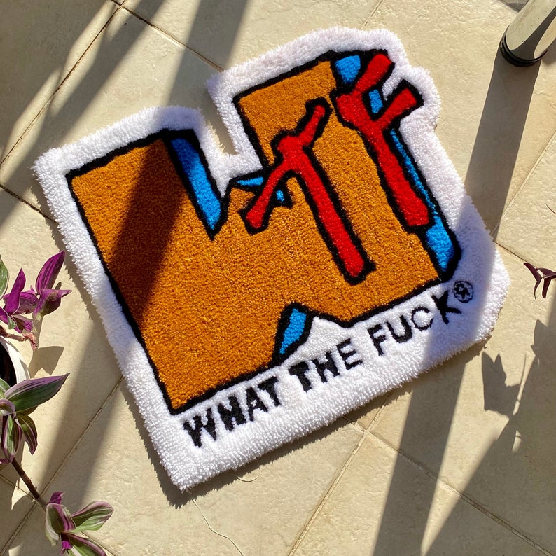 WTF Handmade Rug, Fluffy Tufted Rug, Decorative Logo, Handmade Tufting ...