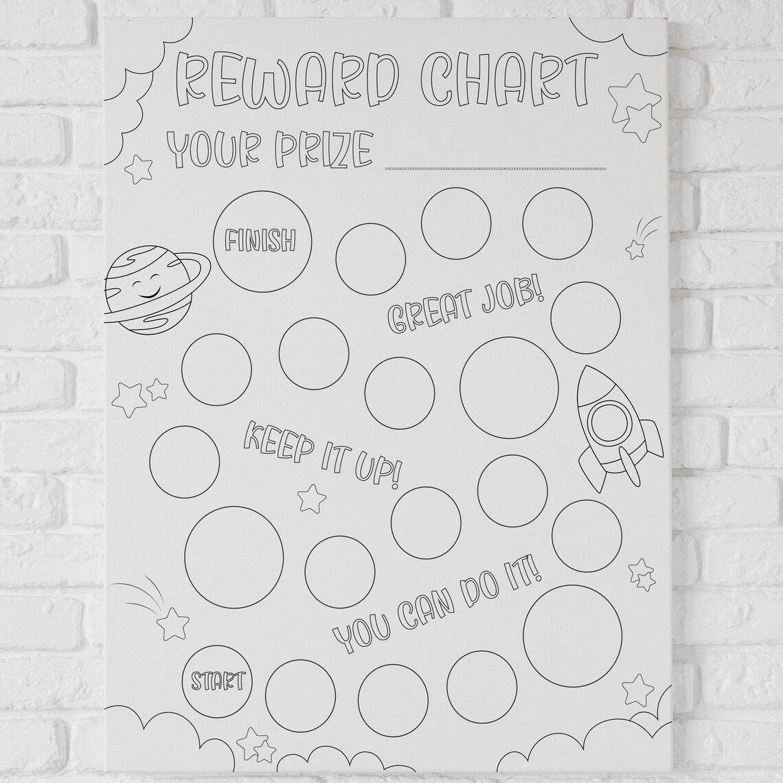 Printable Coloring Reward Chart for Kids Toddler Potty - Etsy