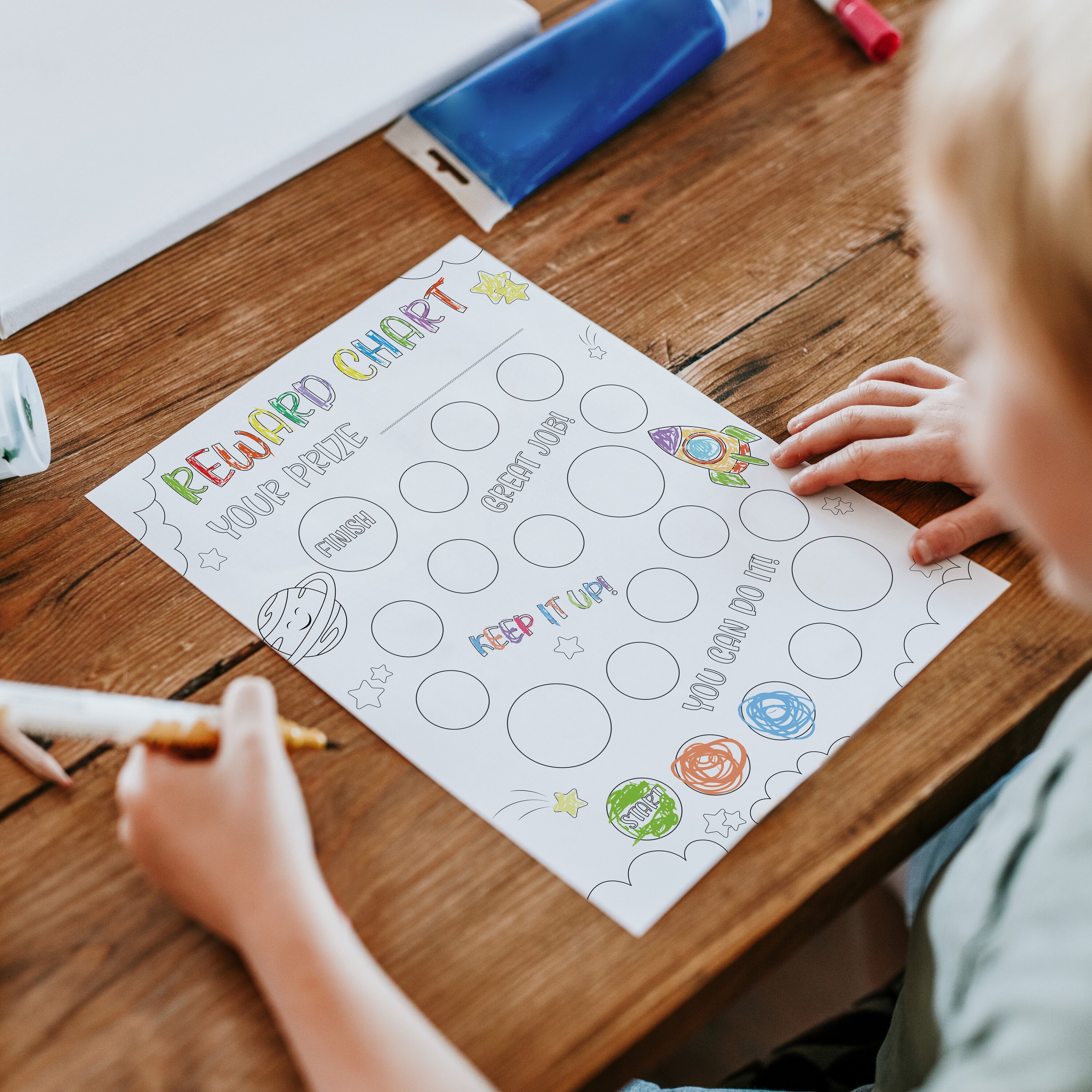 Printable Coloring Reward Chart for Kids, Toddler Potty Training ...