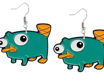 Perry the Platypus Inspired Earrings Phineias and Ferb 2000’s