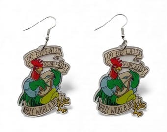 Robin Hood Inspired Rooster Earrings Disney