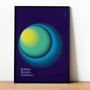 Ocean Blue | Bold aura poster inspired by nature, set of 3 prints, maximalist aesthetic, digital download