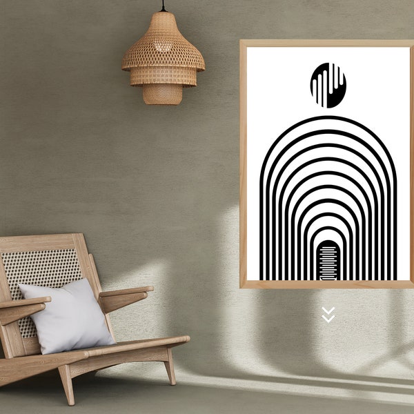 Boho Lines: Minimalist Wall Art with a Touch of Bohemian Chic, simple and elegant wall poster