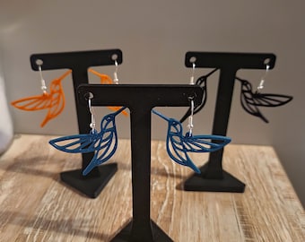 Handmade Hummingbird Earrings - 3D Printed
