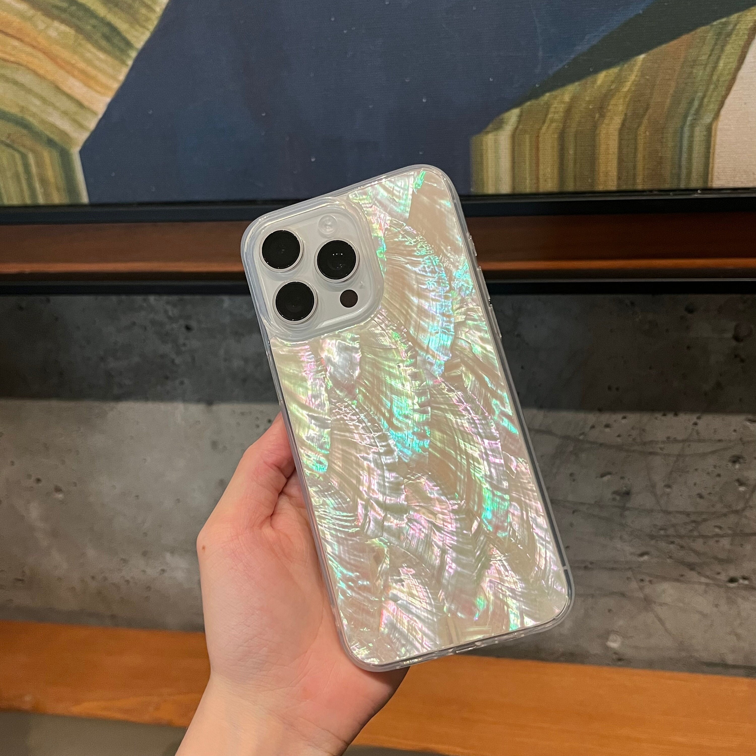 iPhoneアクセサリー mom IPhone Case Made of Genuine Mother of Pearl, for iPhone 16