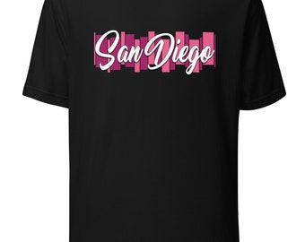 Camiseta de la ciudad de San Diego – Camiseta con aires retro del sur de California – Diseño de viaje audaz para residentes de California y bañistas