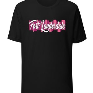 Fort Lauderdale City T-Shirt – Tropical Retro Tee – Geometric Design for Florida Locals and Visitors