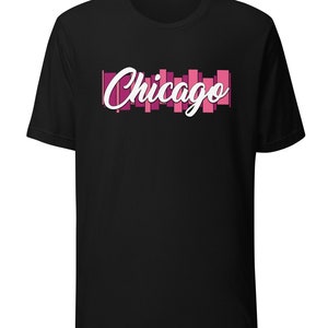 Chicago City T-Shirt – Retro Graphic Tee for Windy City Fans – Geometric Design for Locals and Tourists