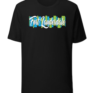 Fort Lauderdale City T-Shirt – Tropical Retro Tee – Geometric Design for Florida Locals and Visitors