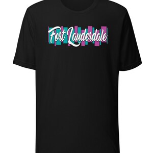 Fort Lauderdale City T-Shirt – Tropical Retro Tee – Geometric Design for Florida Locals and Visitors