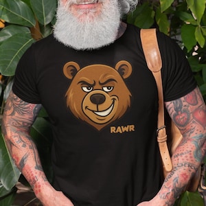 RAWR Bear Face T-Shirt, Funny Gay Bear Pride Tee, Cheeky LGBTQ Apparel, Unisex Fit, Cute and Naughty Gift Idea, Love the Bear Subculture