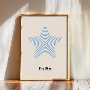 Impresión de carta del Tarot de las Estrellas, arte de pared con cita inspiradora para decoración de guardería celestial, regalo para baby shower o para un nuevo comienzo.