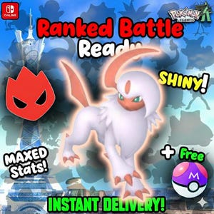 Pokemon Za SHINY ALPHA 6IV Absol Competitive Set Battle Ready Switch 2 Corbeau Mega Evolution Pokedex