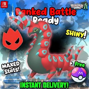 Pokémon Za SHINY ALPHA 6IV Scolipede Conjunto Competitivo Pronto para Batalha Switch 2 Corbeau Mega Evolução Pokédex