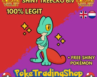 SHINY 6IV TREECKO / Pokémon Scarlet and Violet / 6IV Pokemon / Shiny Pokemon / Competitive / Area Zero: Indigo Disk DLC / Free Shiny