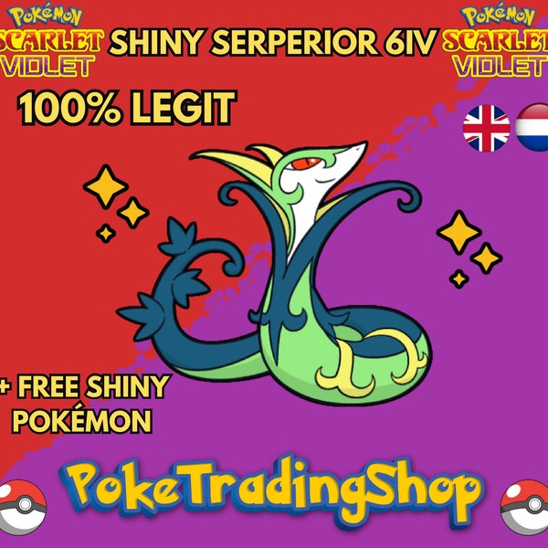 SHINY 6IV SERPERIOR / Pokémon Scarlet and Violet / 6IV Pokemon / Shiny Pokemon / Competitive / Area Zero: Indigo Disk DLC / Free Shiny