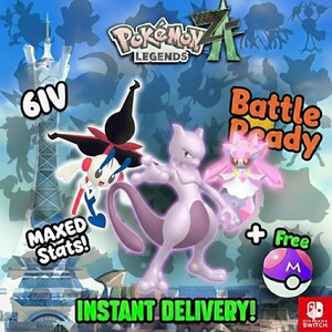 Pokemon ZA Legendary Trio Legends ZA Pack Shiny 6IV Pokémon Legends ZA 6IV Competitive Battle Ready Any Held Item Mega Evolution