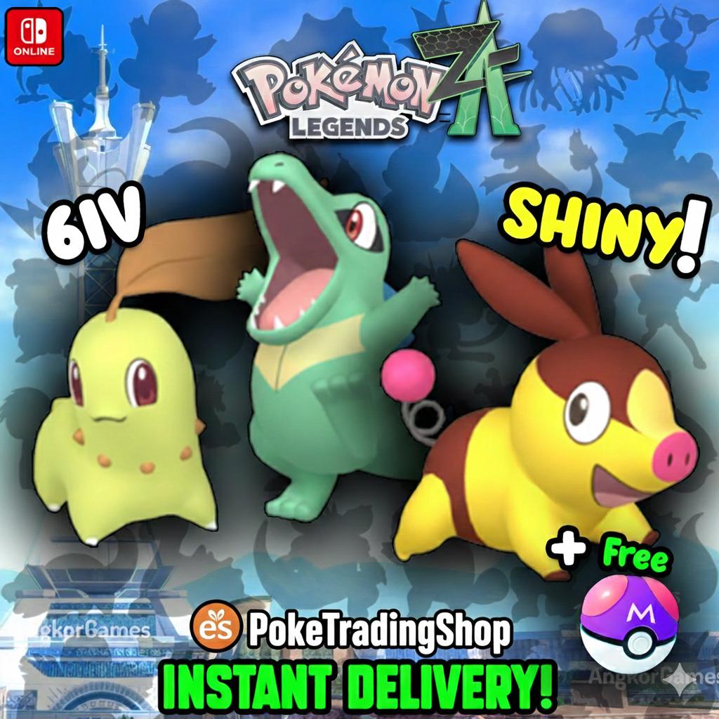 Pokémon Legends ZA Shiny 6IV Starter Bundle - Totodile, Chikorita, Tepig Pokémon Legends ZA Shiny 6IV Starter Bundle - Totodile, Chikorita, Tepig