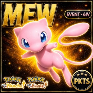Mew Lets Go Pikachu Eevee 6IV Gotowy do rywalizacji w bitwie