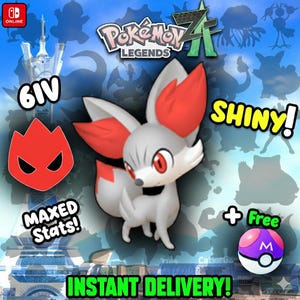 Pokemon Za SHINY ALPHA 6IV Fennekin Competitive Set Battle Ready Switch 2 Corbeau Mega Evolution Pokedex