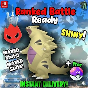 Pokemon Za SHINY ALPHA 6IV Tyranitar Competitive Set Battle Ready Switch 2 Corbeau Mega Evolution Pokedex