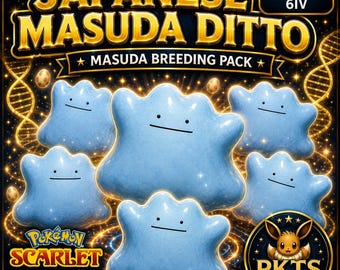 Shiny Japanese Ditto 6IV Pokemon Scarlet and Violet, Buy 6 Masuda Method Breeding Ditto, All Natures Available, Pokemon Trade