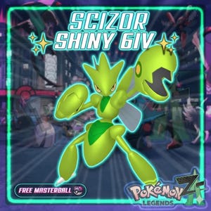 Pokemon Za SHINY 6IV SCIZOR Competitive Set Battle Ready Switch 2 Corbeau Mega Evolution Pokedex