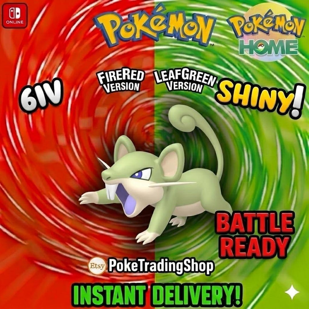 SHINY RATTATA Pokémon Firered Leafgreen 6IV Competitive Battle Ready - Etsy