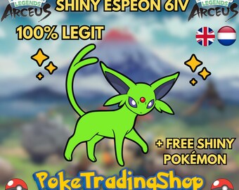 SHINY 6IV ESPEON / Pokémon Legends Arceus / 6IV Pokemon / Shiny Pokemon / Competitive Battle Ready + EVs / Free Shiny / EV Trained