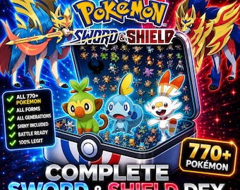 Complete Pokemon Sword Shield Pokedex All Gigantamax Forms 770+ Pokemon Isle of Armor Crown Tundra DLC Finish Your Pokedex Fast