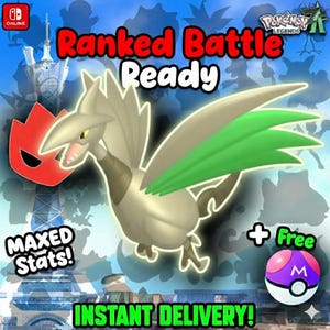 Pokemon Za SHINY ALPHA 6IV Skarmory Competitive Set Battle Ready Switch 2 Corbeau Mega Evolution Pokedex