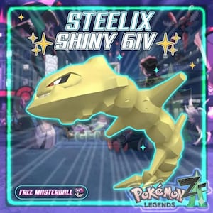 Pokemon Za SHINY 6IV STEELIX Competitive Set Battle Ready Switch 2 Corbeau Mega Evolution Pokedex