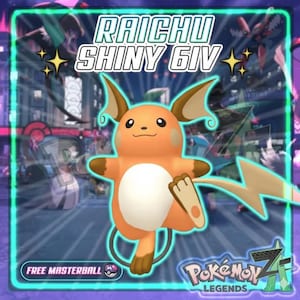 Pokémon Za SHINY 6IV RAICHU Conjunto competitivo Battle Ready Switch 2 Corbeau Mega Evolution Pokedex