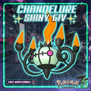 Pokémon Za SHINY 6IV CHANDELURE Conjunto competitivo Battle Ready Switch 2 Corbeau Mega Evolution Pokedex