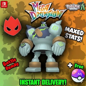 Pokemon Za Mega Dimension DLC ALPHA Shiny 6IV Golurk Competitive Set Battle Ready Switch 2 Corbeau Mega Evolution Pokedex