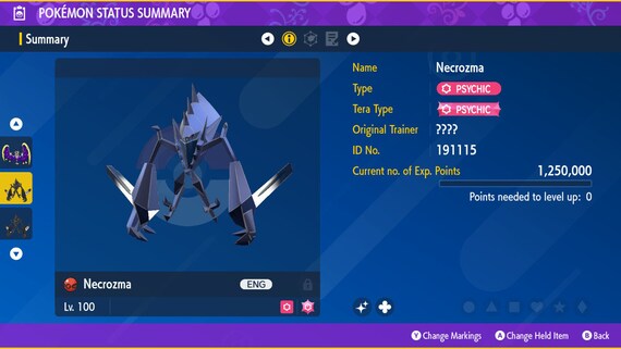 Necrozma Légendaire Shiny (Événement FR 100% Légitime) - Pour Pokémon Sword/Shield Switch
