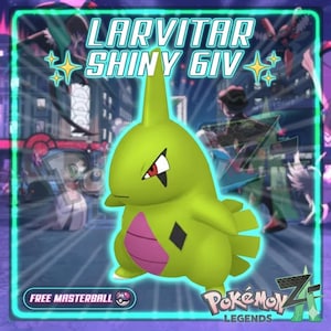 Pokemon Za SHINY 6IV LARVITAR Competitive Set Battle Ready Switch 2 Corbeau Mega Evolution Pokedex