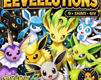 All Shiny Eeveelutions Bundle Pokemon Legends ZA, Buy 9 Shiny Eevee Evolutions, 6IV Battle Ready, Eeveelution Set ZA, Pokemon Trade