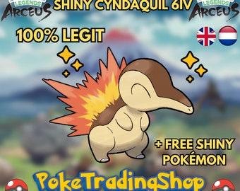 SHINY 6IV CYNDAQUIL / Pokémon Legends Arceus / 6IV Pokemon / Shiny Pokemon / Competitive Battle Ready + EVs / Free Shiny / Ev Trained