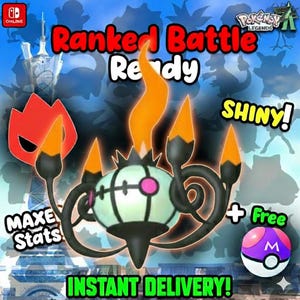 Pokemon Za SHINY ALPHA 6IV Chandelure Competitive Set Battle Ready Switch 2 Corbeau Mega Evolution Pokedex